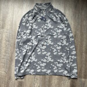 NEW johnnie-o Gray Gridlock Camo 1/4 Quarter Zip Performance Pullover Mens Large